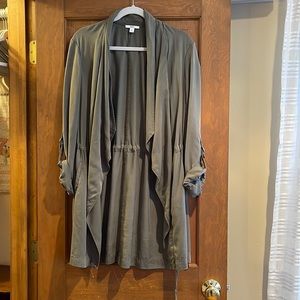 Bar III large green drape front anorak jacket
